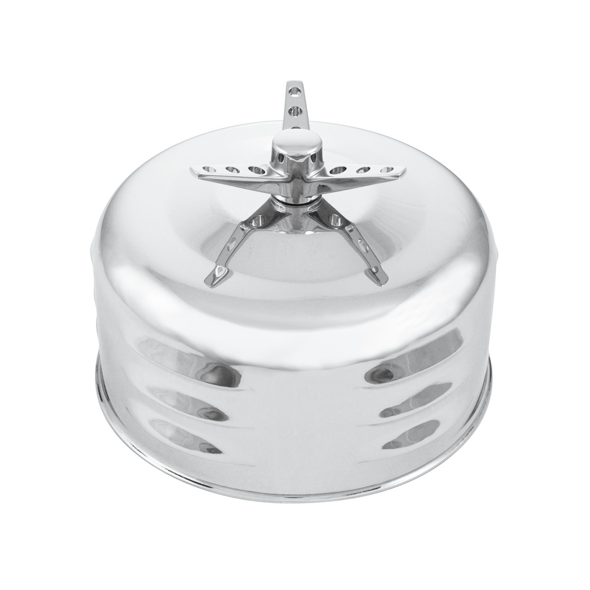 2-5/8" Dual Barrel Chrome Short Neck Mushroom Louvered Air Cleaner With 3-Wing Screw