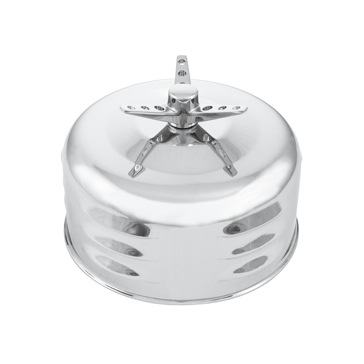 2-5/16" Single Barrel Chrome Short Neck Mushroom Louvered Air Cleaner With 3-Wing Screw