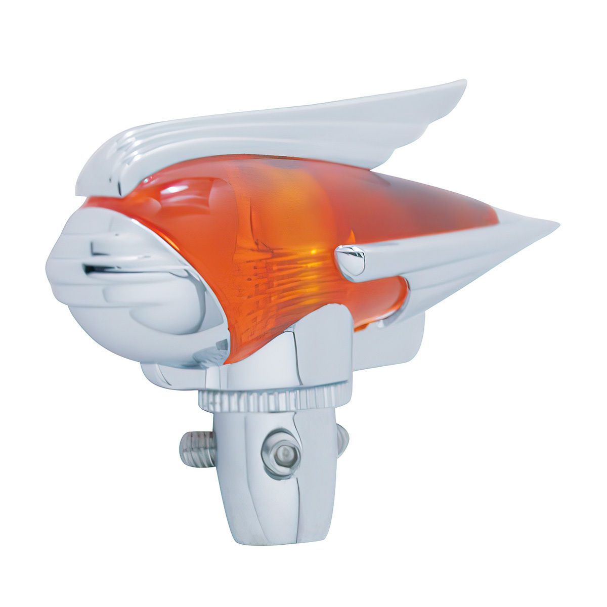 Chrome Die-Cast Antenna Topper, Amber