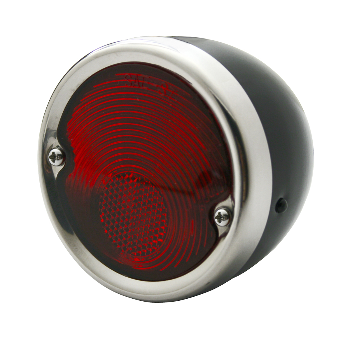 Tail Light Assembly With Stainless Steel Bezel & Black Housing For 1954-59 Chevy Truck