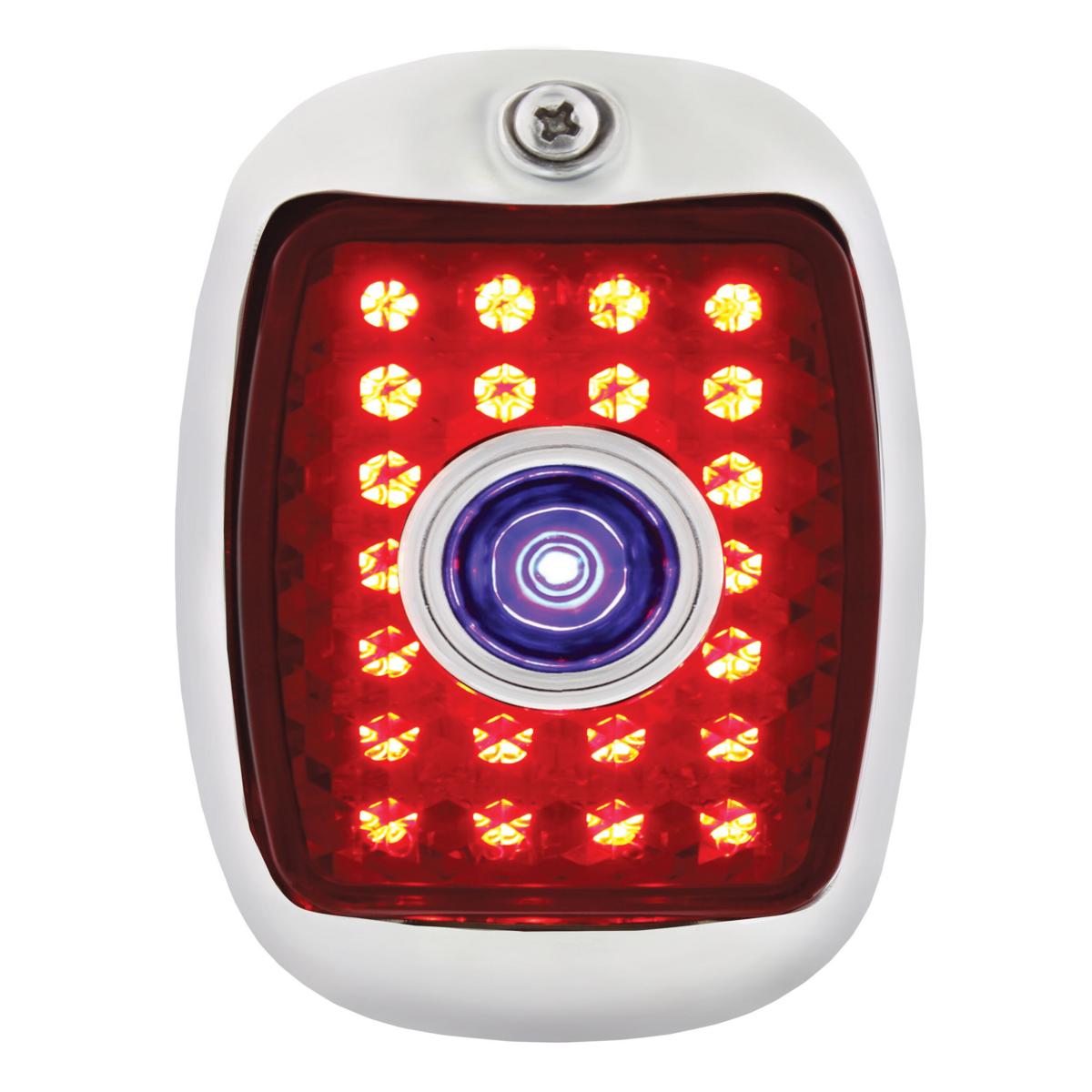 23 LED Tail Light Assembly With SS Housing & Blue Dot For 1940-53 Chevy & GMC Truck - R/H