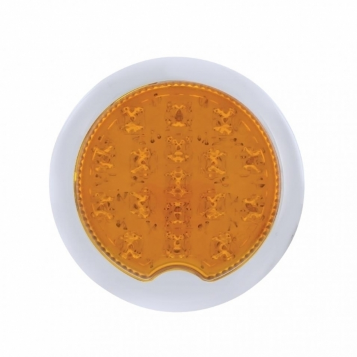 17 Amber LED Vintage Round P/T/C Light With Flush Mount Pad For 1939 Chevy Car