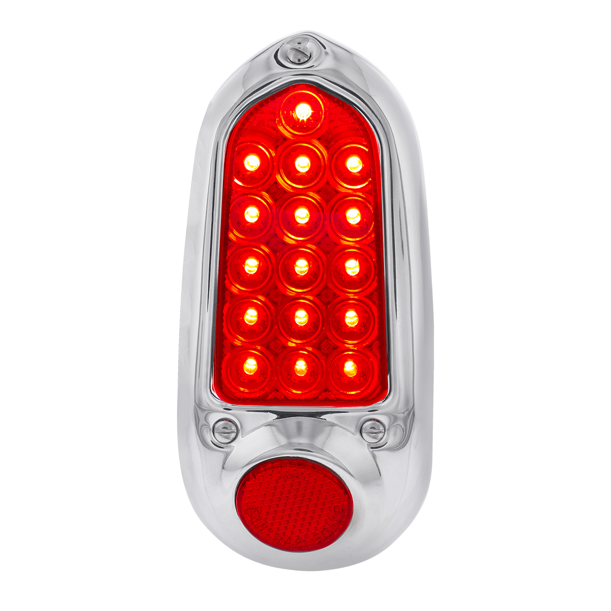 16 LED Tail Light With Stainless Steel Rim For 1949-50 Chevy Passenger Car - R/H
