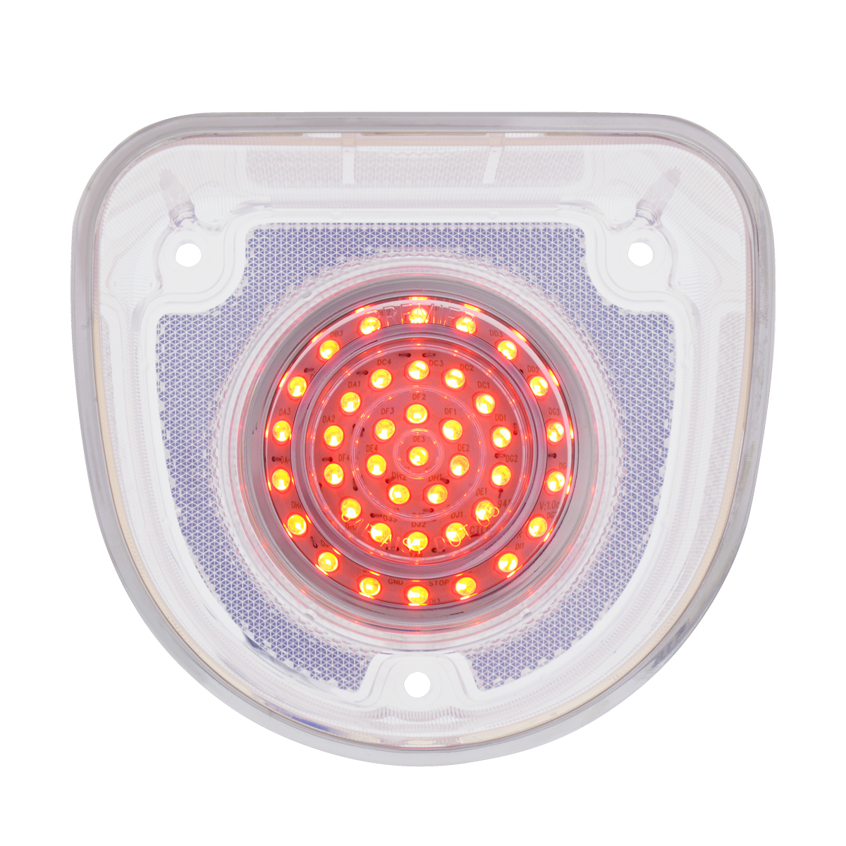 40 LED Tail Light With Stainless Steel Rings For 1968 Chevrolet Caprice/Impala-Clear Lens