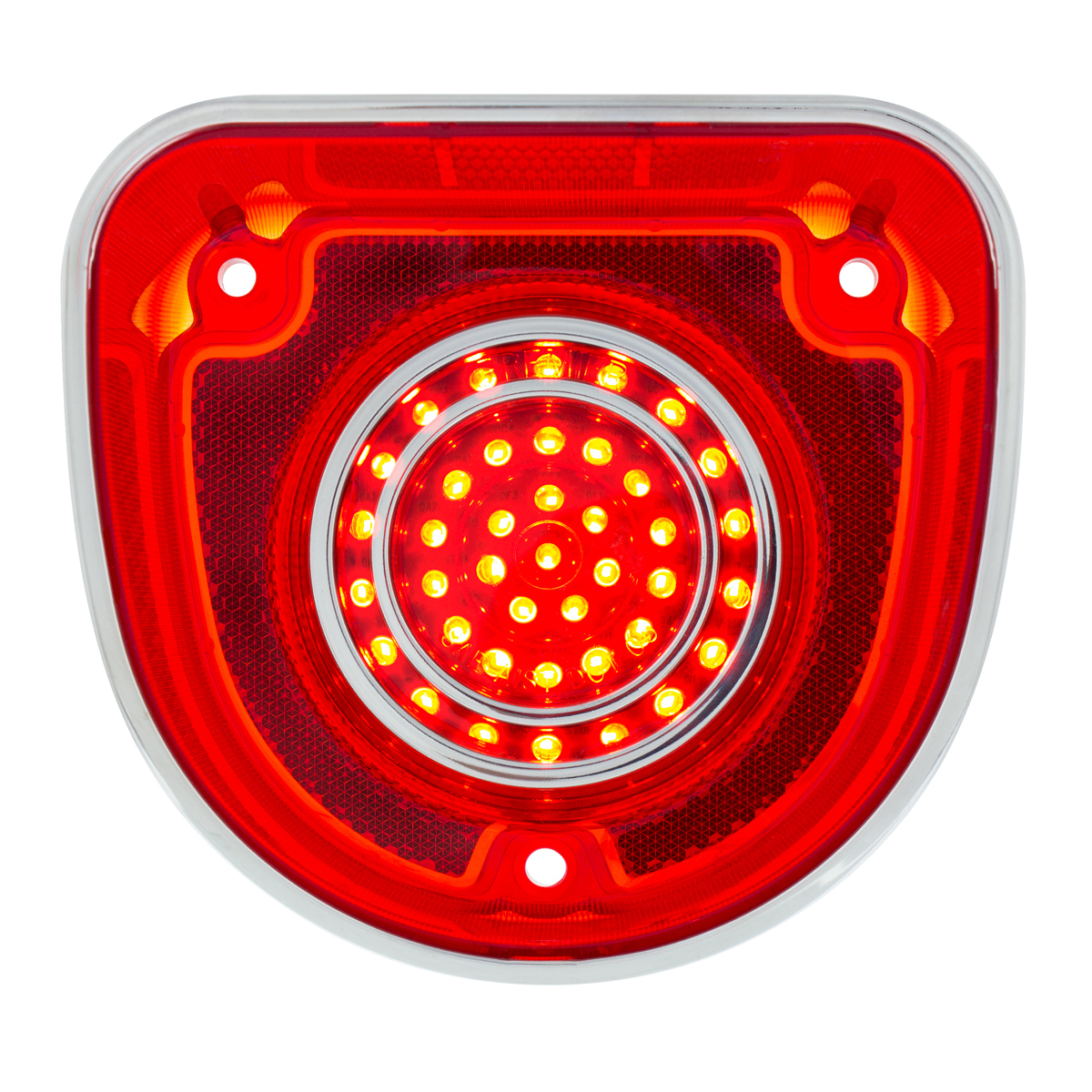 40 LED Tail Light With Stainless Steel Rings For 1968 Chevrolet Caprice/Impala-Red Lens