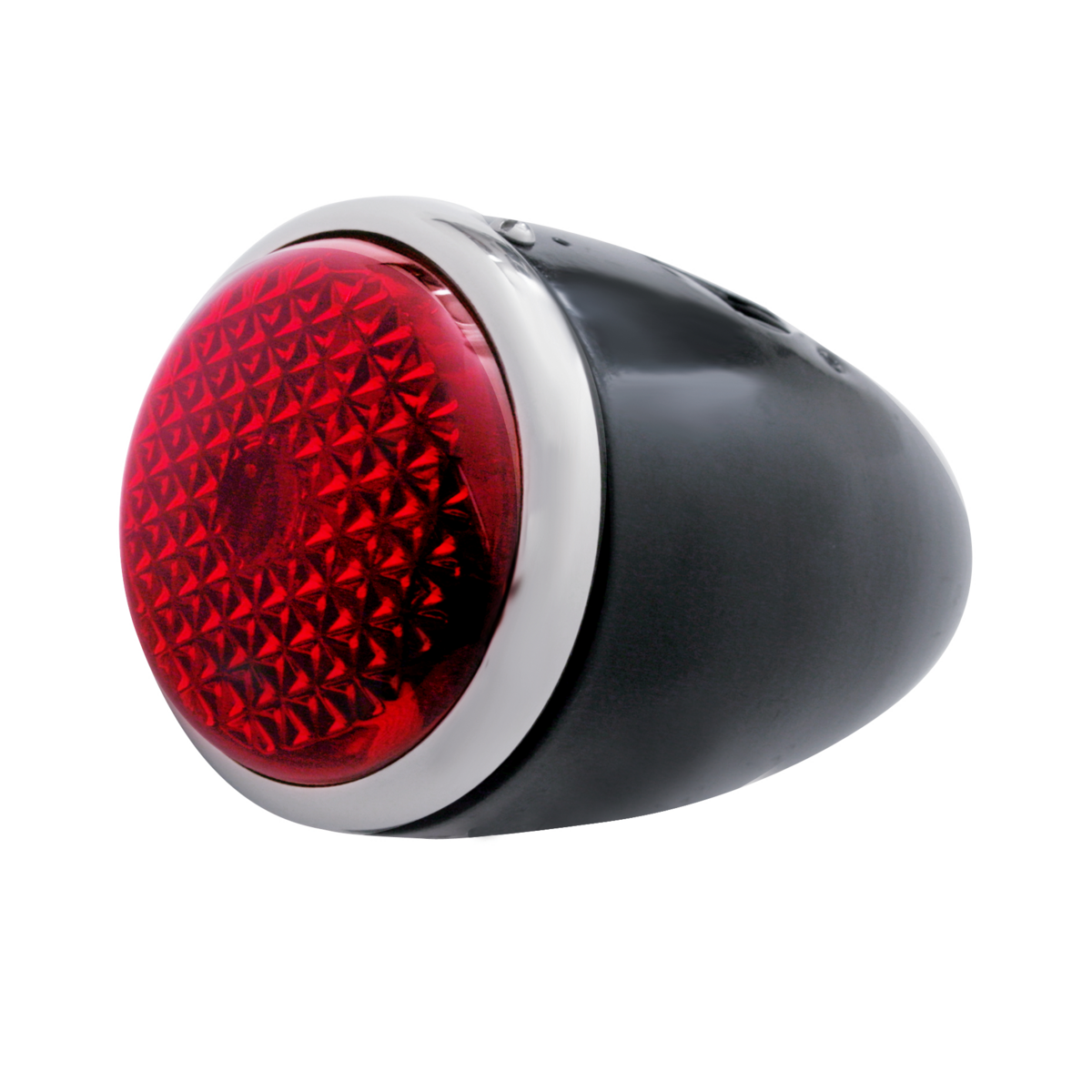 Tail Light Assembly With Black Housing And Stainless Steel Rim For 1937 Ford Car - R/H