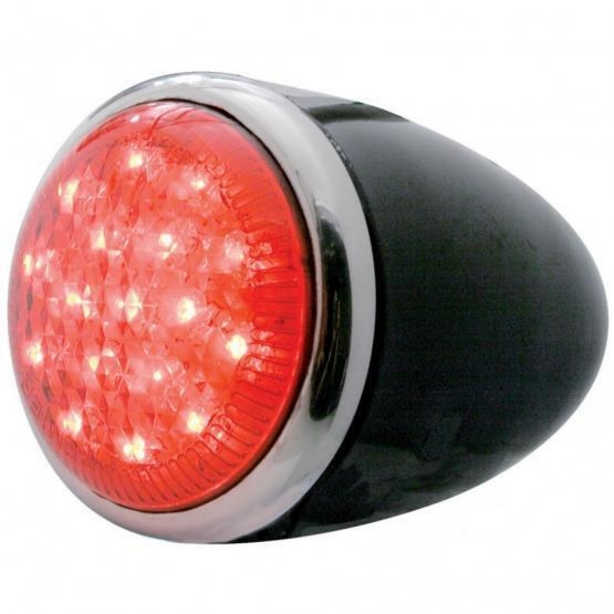 17 LED Tail Light Assembly With Black Housing & SS Rim For 1937 Ford Car - R/H