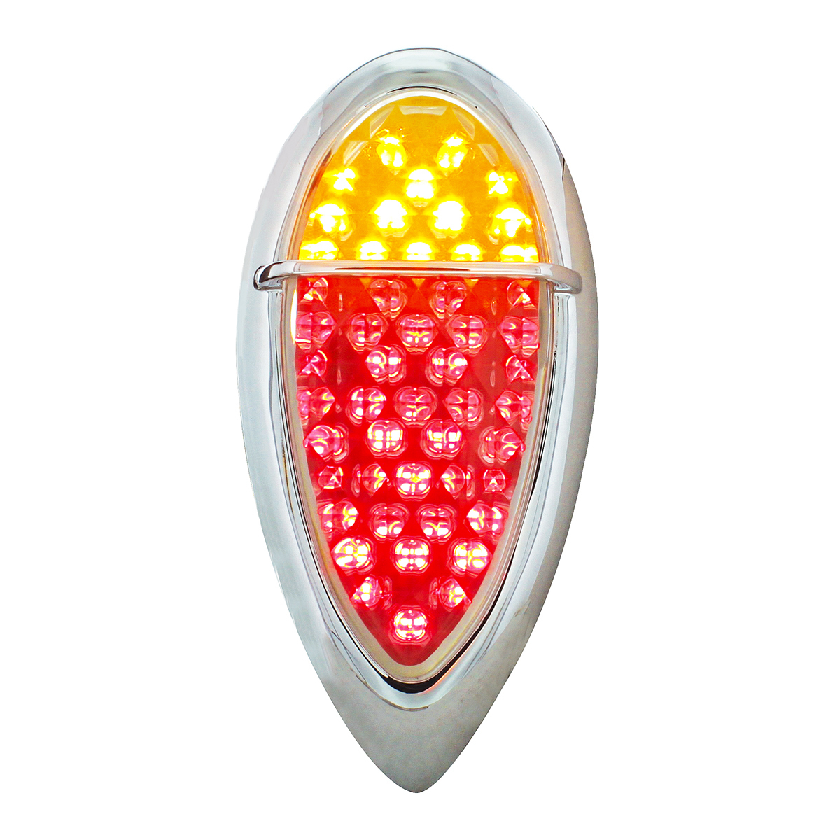 51 LED Tail Light With Flush Mount "Baby Zephyr" Style Bezel For 1938-39 Ford Car-Clear Lens