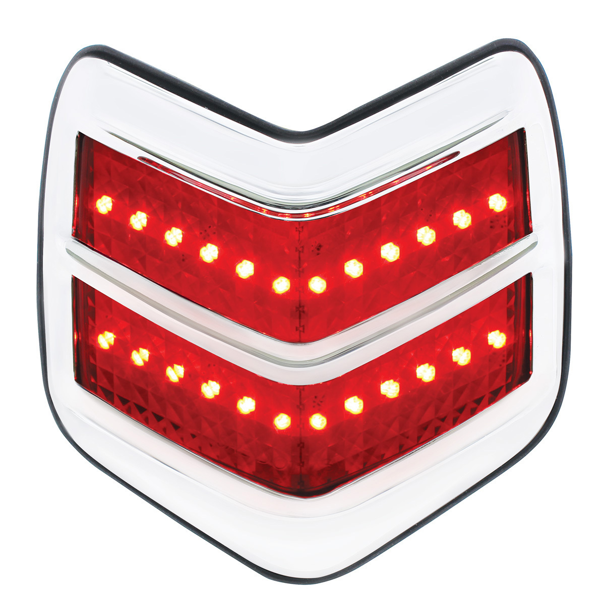 24 LED Tail Light With Chrome Bezel & Flush Mount For 1940 Ford Car