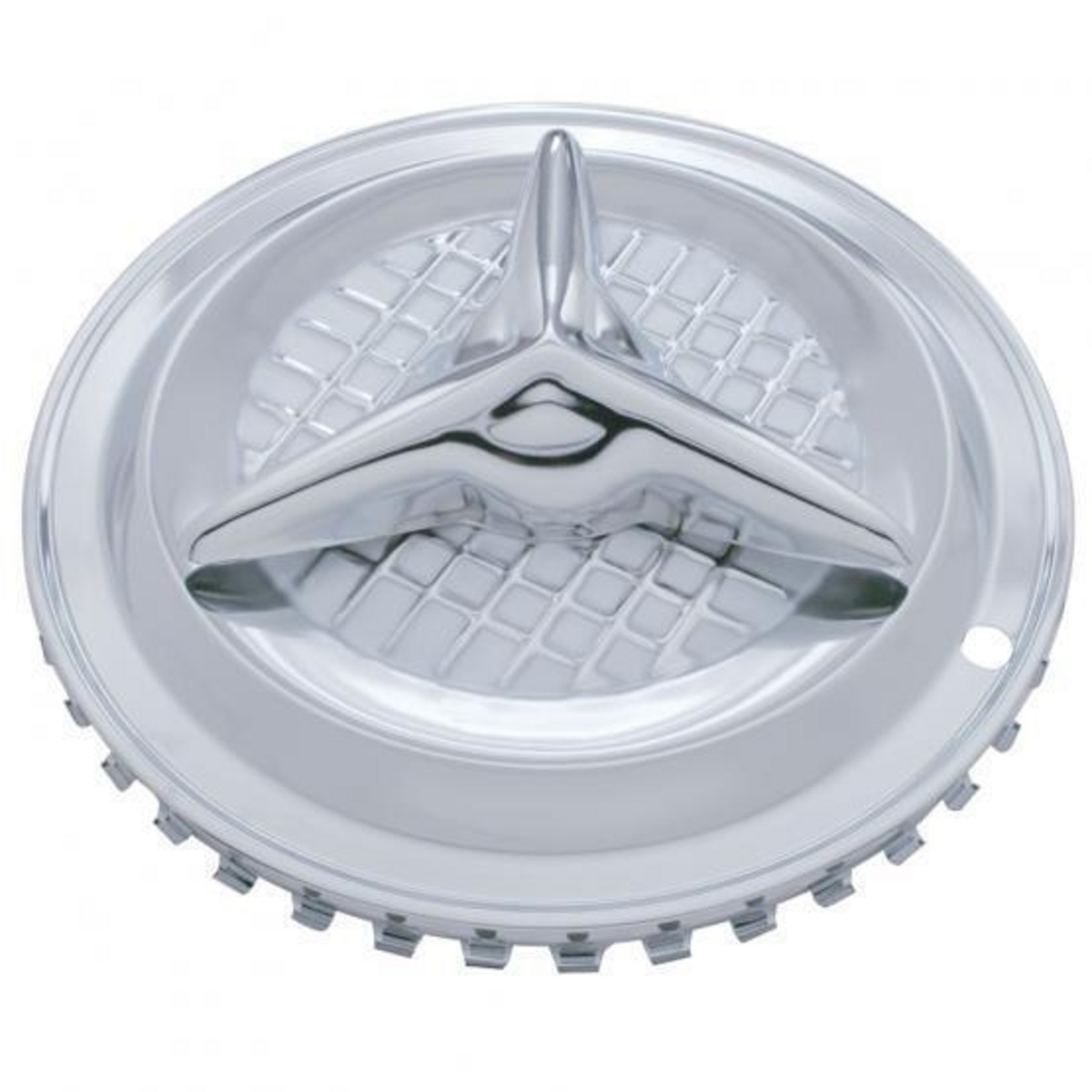 13" Chrome 3-Bar Fiesta Style Hubcaps (4/Set)