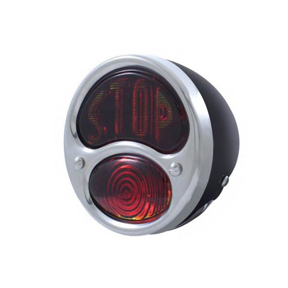 12V "STOP" Lens With Black Housing Tail Light Assembly For 1928-31 Ford Model A - L/H