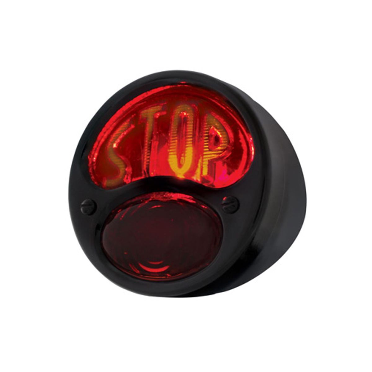 STOP Script 12V Tail Light Assembly With Black Housing For 1928-31 Ford Model A - R/H