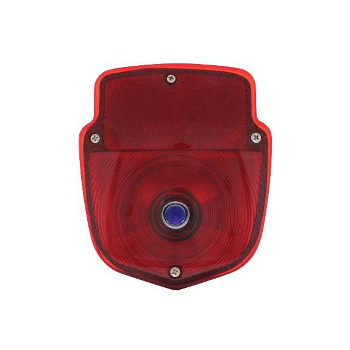 Tail Light Assembly With Stainless Steel Housing & Blue Dot Lens For 1953-56 Ford Truck - R/H