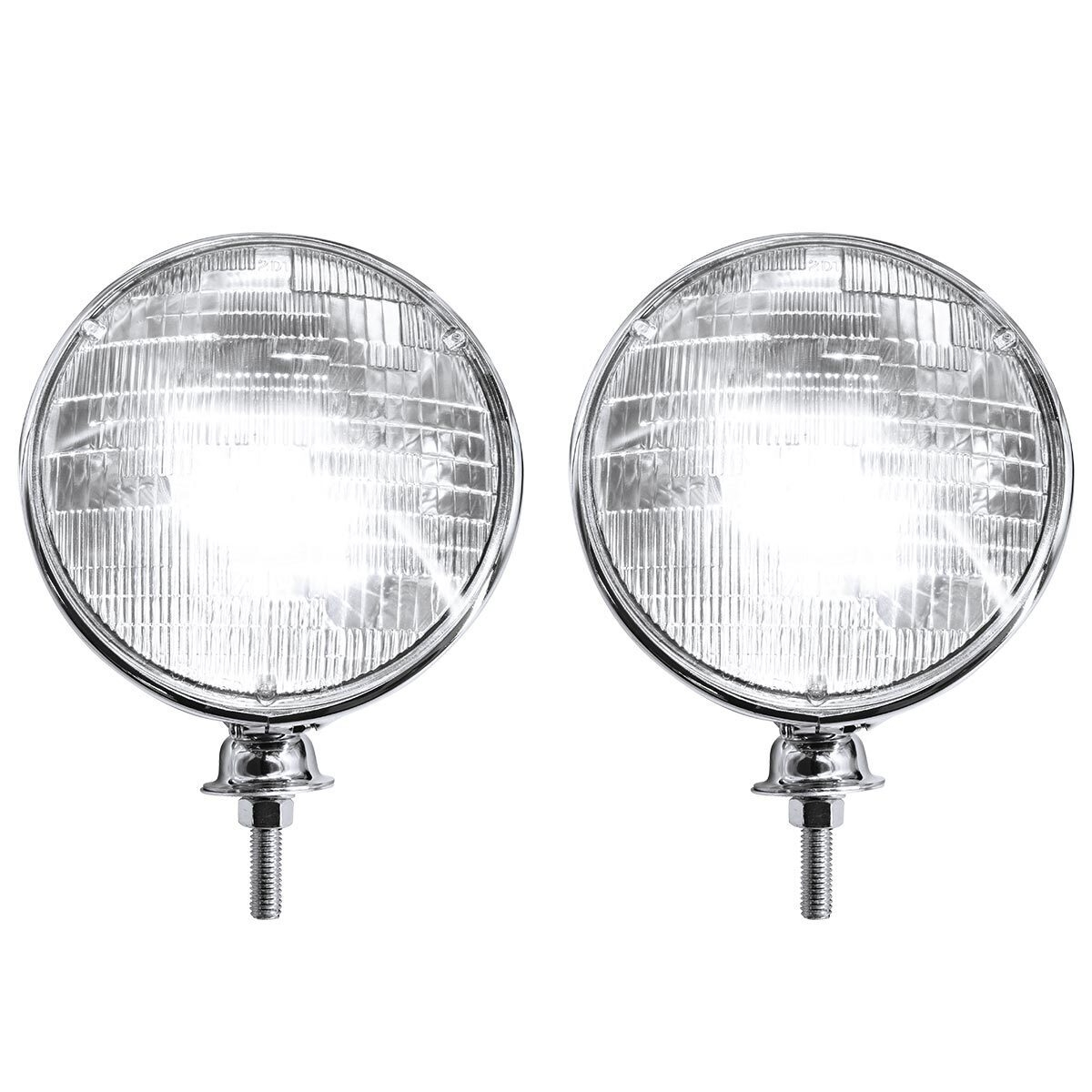 7" Chrome Dietz Style Headlight With 12 Volt 6014 Sealed Beam Bulb