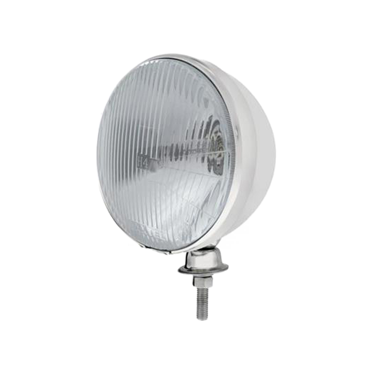 7" Stainless Dietz Style Headlight With 12 Volt H6024 Halogen Seal Beam Bulb (Pair)