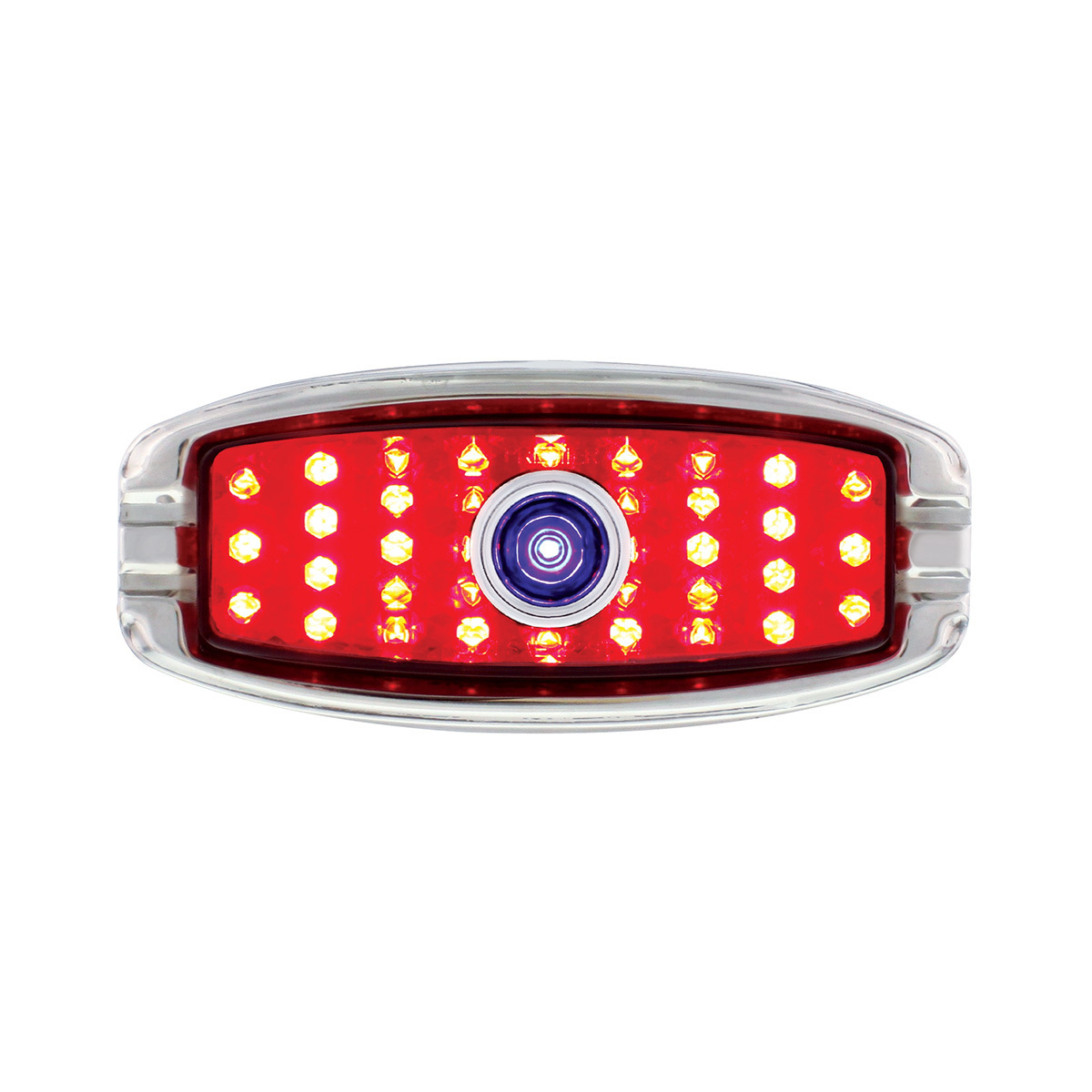 39 LED 1941-1948 Chevrolet Car Style Tail Light With Flush Mount Bezel, Red Lens With Blue Dot