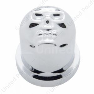 7/16" X 3/4" Chrome Plastic Skull Nut Cover, Push-On Style (Bulk)