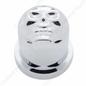 5/8" X 1-1/4" Chrome Plastic Skull Nut Cover, Push-On Style (10-Pack)