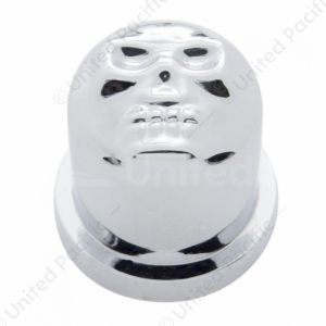 11/16" X 1-1/4" Chrome Plastic Skull Nut Cover, Push-On Style (Bulk)