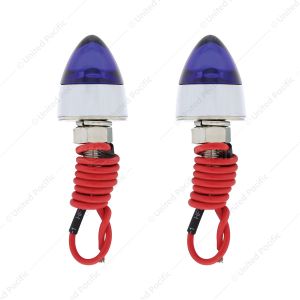 LED Bullet License Plate Fastener - Blue (2-Pack)