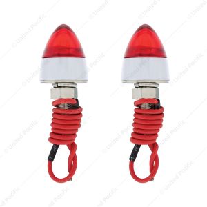 LED Bullet License Plate Fastener - Red (2-Pack)