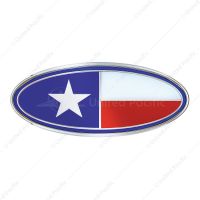 Chrome Oval Emblem - Texas Flag