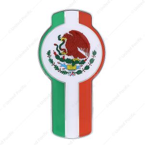 Chrome Die Cast Mexico Flag Emblem
