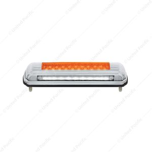 Chrome License Plate Light With Amber LED Auxiliary Light - Amber LED/Amber Lens