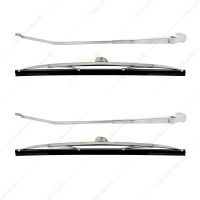 Polished Stainless Steel Wiper Arm & Blade Kit For 1966-77 Ford Bronco