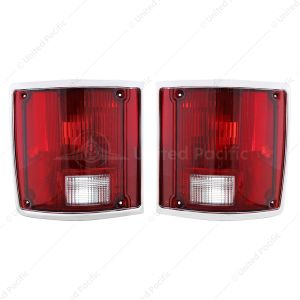 Tail Light Assembly With Anodized Aluminum Trim For 1973-87 Chevy & GMC Truck (Pair)