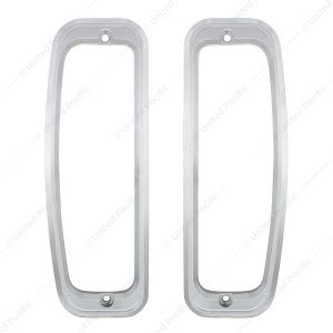 Clear Anodized Billet Aluminum Tail Light Bezels For 1966-77 Ford Bronco (Pair)