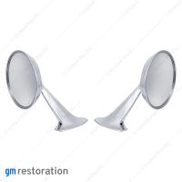 Exterior Mirror Bundle With Bow Tie Logo for 1965-1966 Chevy Passenger Car (Pair)