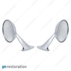 Exterior Mirror Bundle With Bow Tie Logo for 1965-1966 Chevy Passenger Car (Pair)