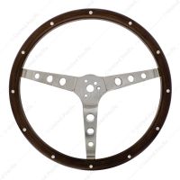 15" Woodgrain Steering Wheel For 3-Bolt Hubs