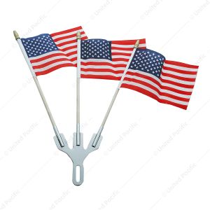 Stainless Steel Flag Holder With USA Flags