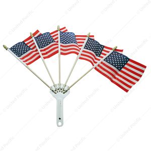 Stainless Steel Flag Holder With 5 USA Flags