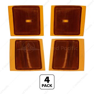 Front Side Marker Lights & Reflectors For 1994-2002 Chevrolet Truck (Complete Set/4)