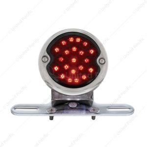 Chrome Motorcycle Rear Fender LP Bracket With 1933-36 Ford Style LED Tail Light