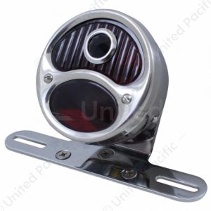 DUO Lamp Motorcycle Rear Fender Tail Light With Red Glass Lens & Blue Dot