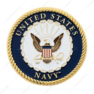 1-3/4" U.S. Military Adhesive Metal Medallion - Navy
