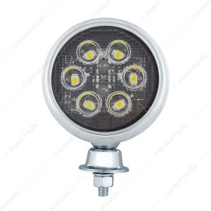 6 High Power LED Round Work Light With Teardrop Style Stainless Housing