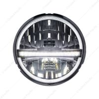 ULTRALIT - 20 High Power LED 5-3/4" Motorcycle Headlight With LED DRL/Position Light - Black