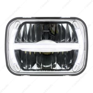 ULTRALIT - 7 LED 5" X 7" Rectangular Headlight With LED Light Bar