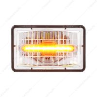 ULTRALIT - 4" X 6" Rectangular LED Headlight With Amber LED Position Light - High Beam