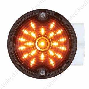 21 LED 3-1/4" Signal Light For Harley Motorcycle With Housing - Amber LED/Smoke Lens