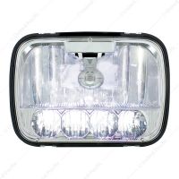 ULTRALIT - 5 High Power LED 5" X 7" Crystal Headlight - High & Low Beam