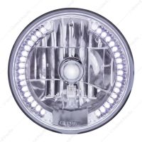 7" Crystal Headlight With 34 White LED Position Light