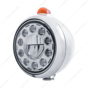 Chrome Guide 682-C Headlight 11 LED Bulb & Dual Mode LED Signal