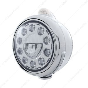 Chrome Guide 682-C Headlight 11 LED Bulb & Dual Mode LED Signal - Clear Lens