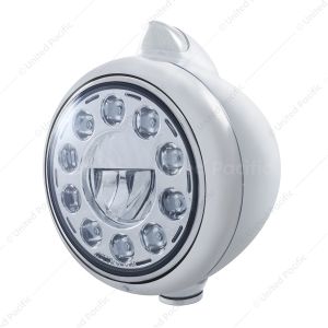 Chrome Guide 682-C Headlight 11 LED Bulb & Original Style LED Signal - Clear Lens